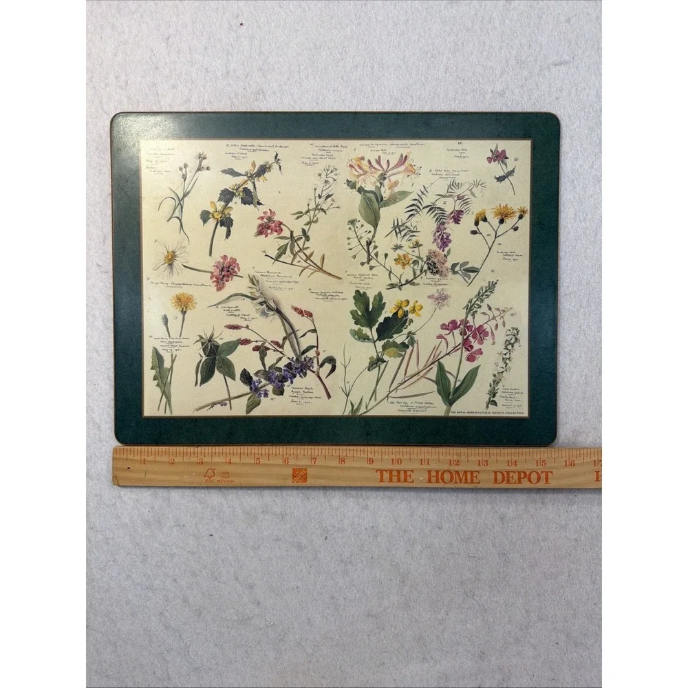 Set Of 4 Pimpernel Royal Horticulture Society Floral Cork Back Placemats England